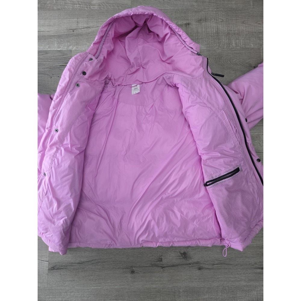 Puma Ami Puffer Jacket Hoodie Large PInk Zip Winter Ski Outdoors Size Small - Picture 10 of 11